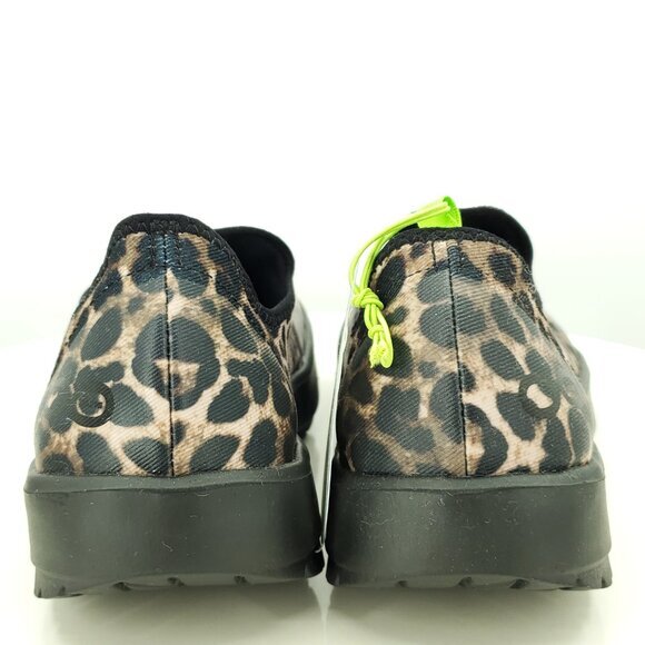 NWOT OOFOS OOmg eeZee Slip On Recovery Sneakers 8 Black/Cheetah/Tan/Animal Print - Picture 8 of 10